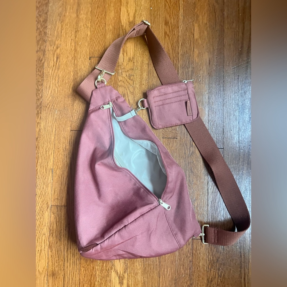 Canvelle sling bag and wallet in terracotta